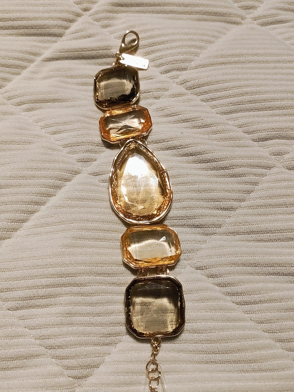 INC International Concepts Gold-Tone Faceted Gem Link Bracelet